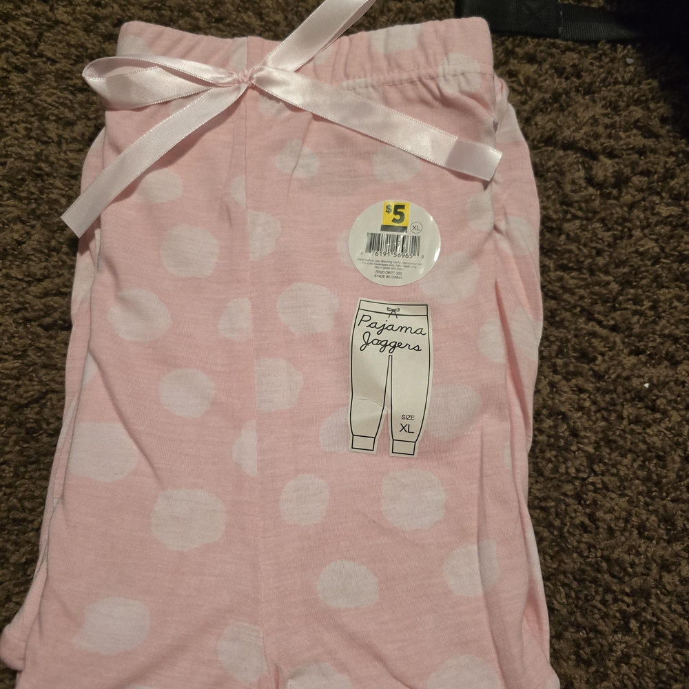 Pink Polka Dot  Pajama Joggers